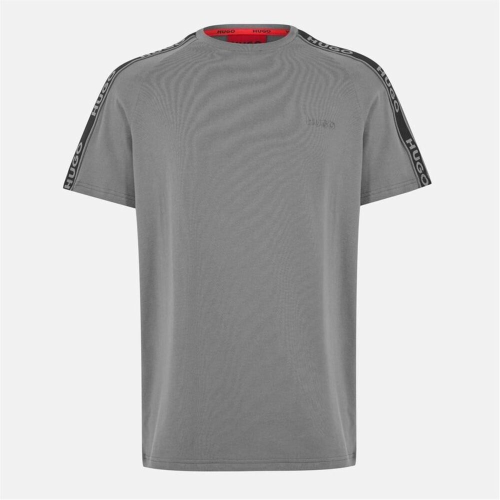 Hugo Mens Sporty Tape Logo T-Shirt / Gray